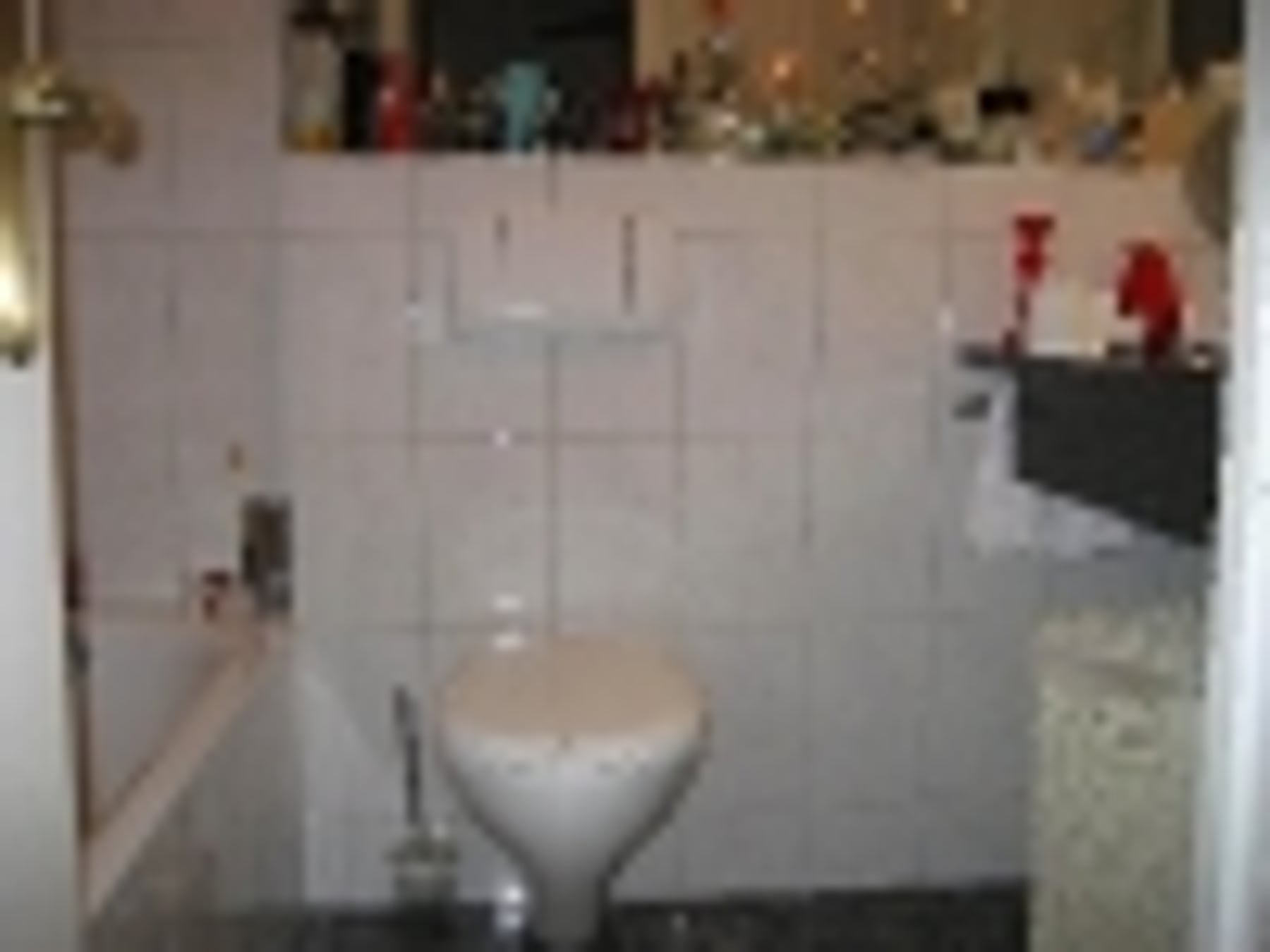 Badezimmer mit WC und Fliesen – fertig verlegt
